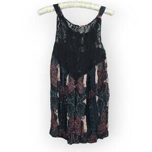 Free People Black Asymmetrical Tank Top